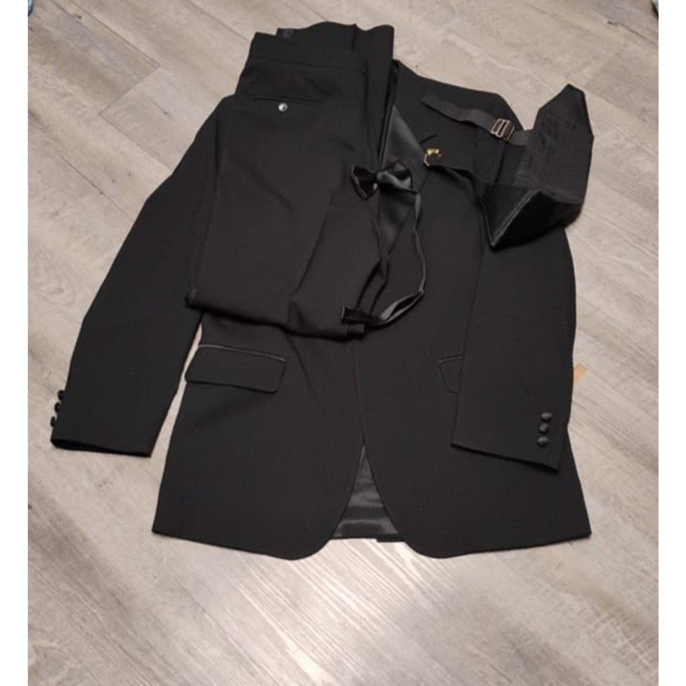 Men's Neil Allyn Black Tuxedo with Pants One Button Front Sz 44L 34Wx34L